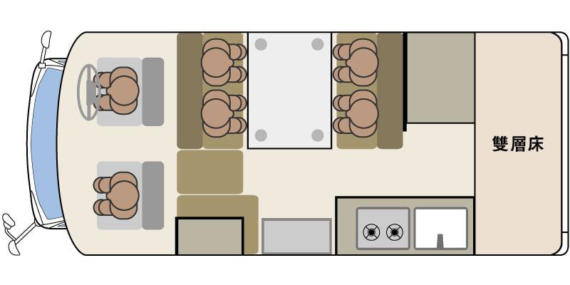 CORDE BUNKS走行時レイアウト