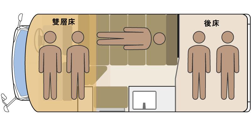 CRESSON JOURNEY TypeX就寝時レイアウト