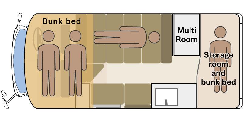 CRESSON JOURNEY TypeW就寝時レイアウト